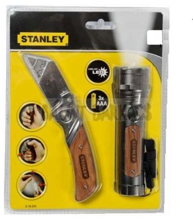 Stanley 0-10-074 Fabetétes kés + elemlámpa