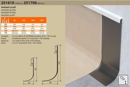 Hohlkehl profilú szegőléc 42225 6