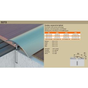 Fém burkolatváltó 4cm, rejtett-furatos 45466