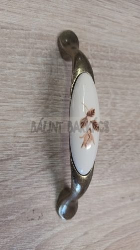 1152. Antik porcelán fogantyú, barna virág