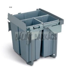   Kihúzható fékes szelektív hulladékgyűjtő 60cm 1×34 + 2×17